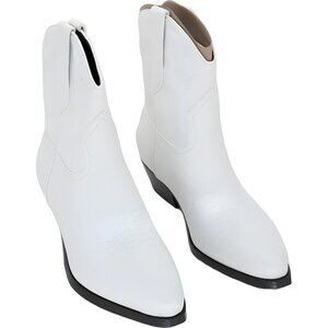 Guess White Western Ankle Heeled Boots